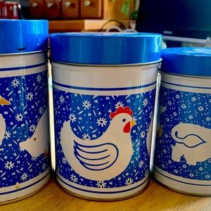 Vintage canister tin container set!